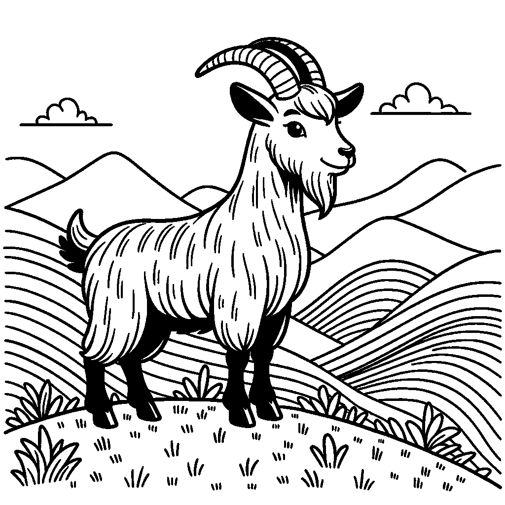 A Goat Standing On A Hill