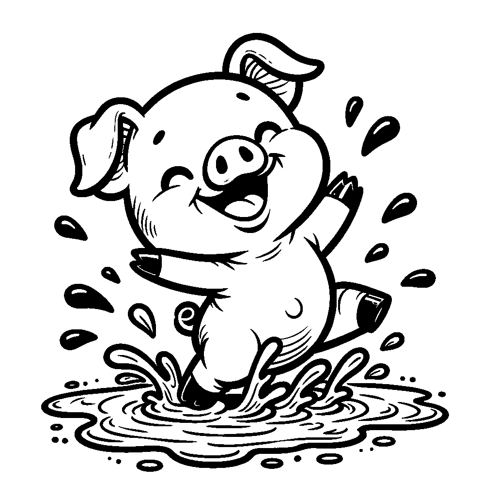 A Pig Playing In Mud