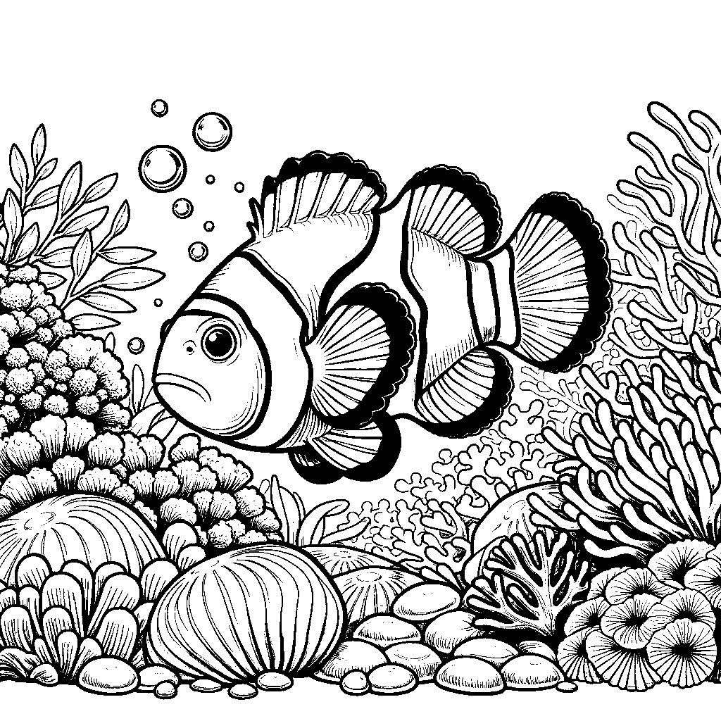 A Clownfish In Coral Reef