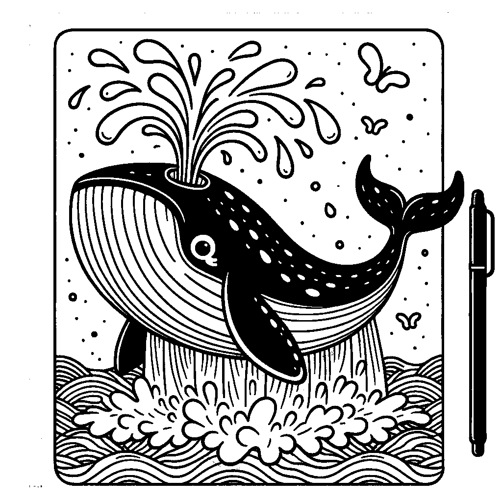A Whale Spouting Water