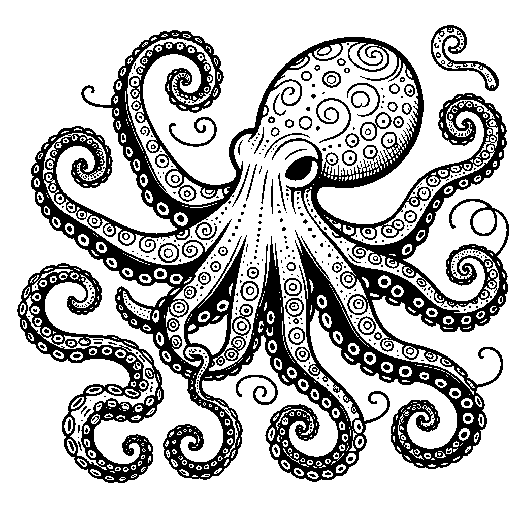 An Octopus With Swirling Tentacles