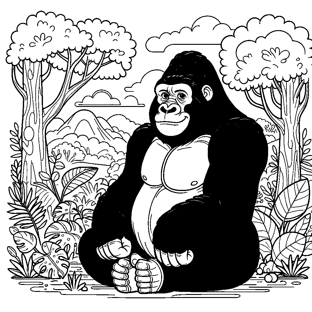 A Gorilla Sitting Peacefully