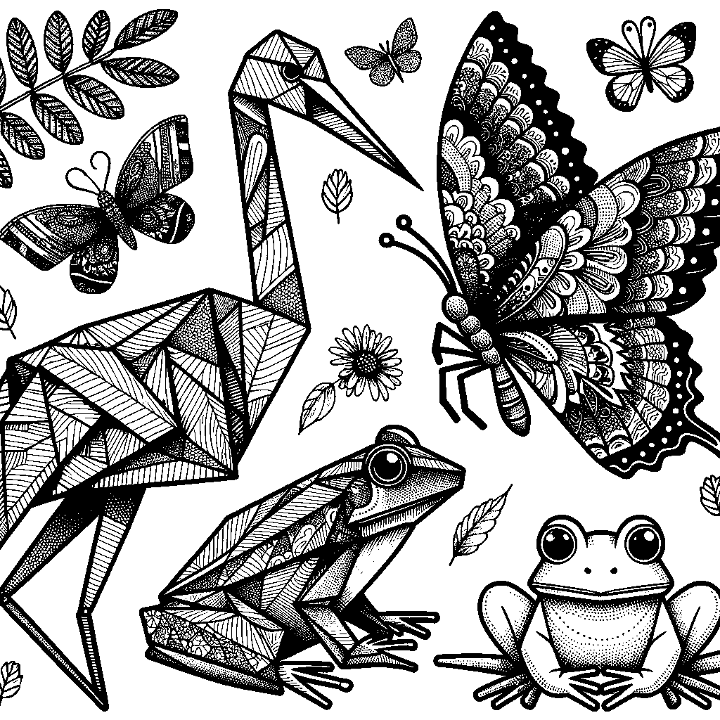 Origami Animals — Crane, Frog, And Butterfly