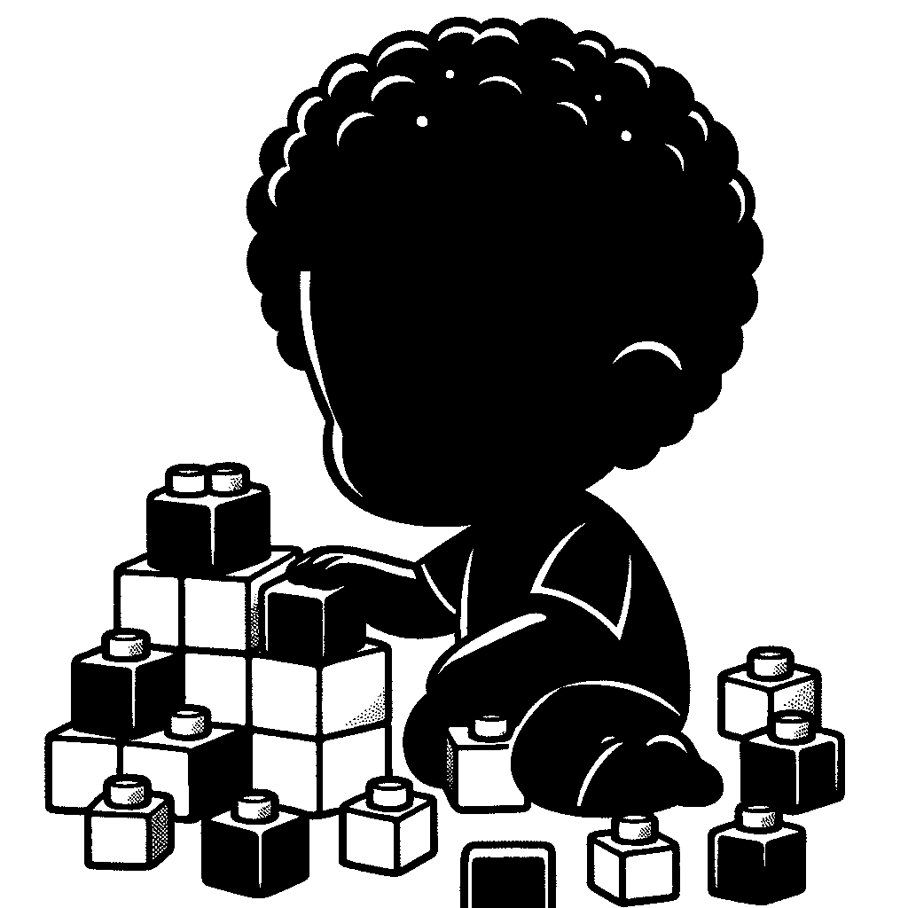 A Child Building With Colorful Blocks