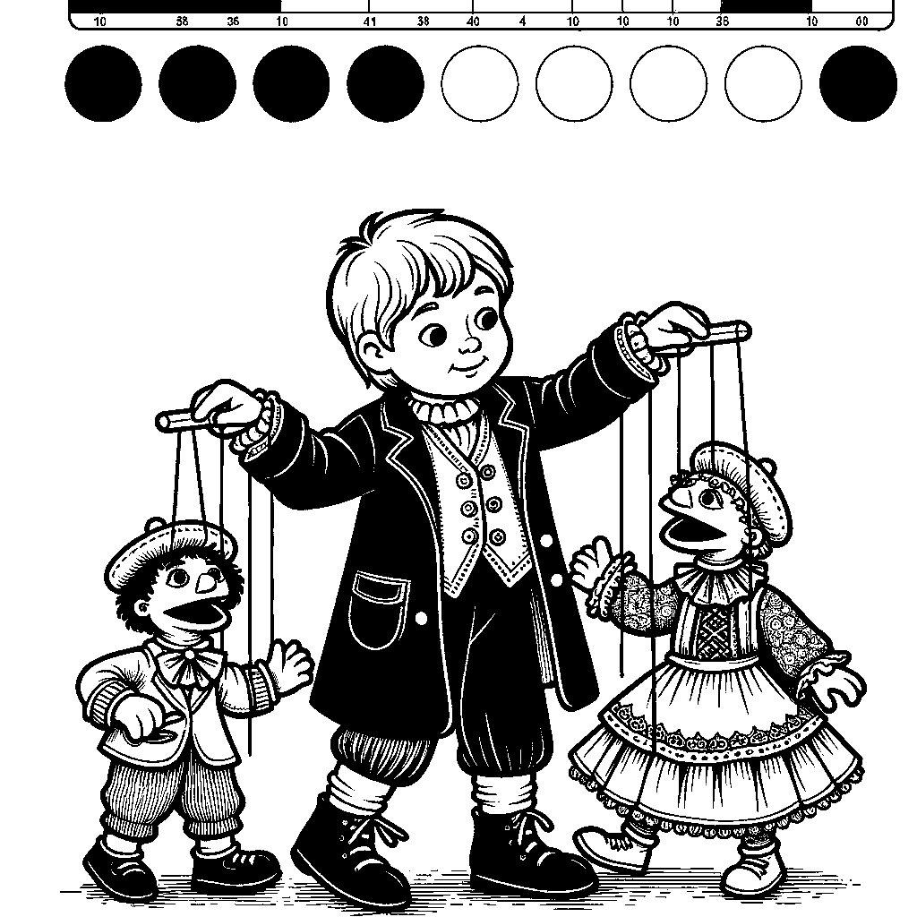 A Child Putting On A Puppet Show
