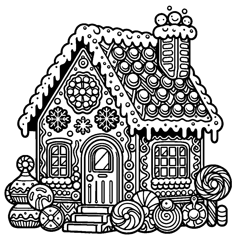 A Gingerbread House Decorated With Candy And Frosting