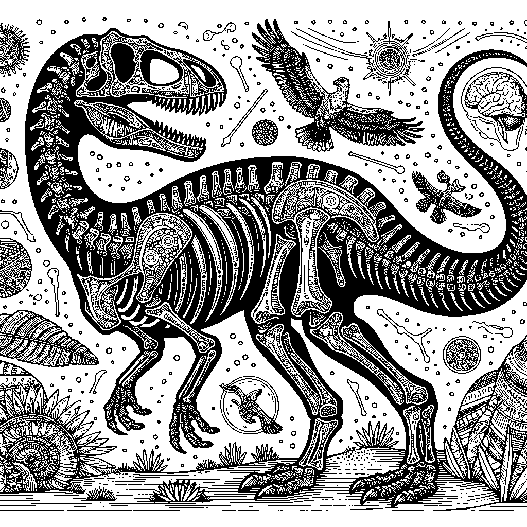 A Labeled Diagram Of A Dinosaur Skeleton