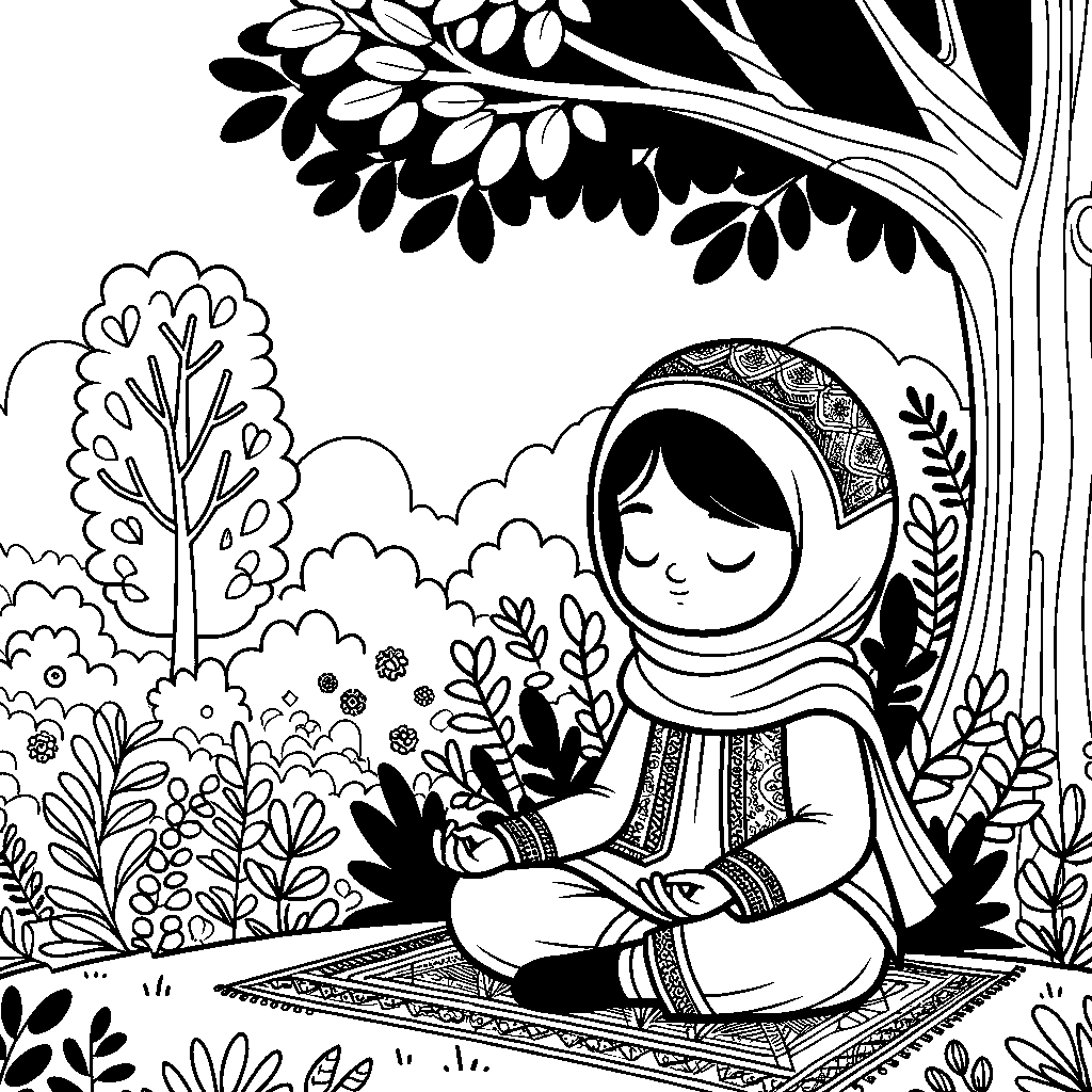 A Child Meditating Peacefully Under A Tree