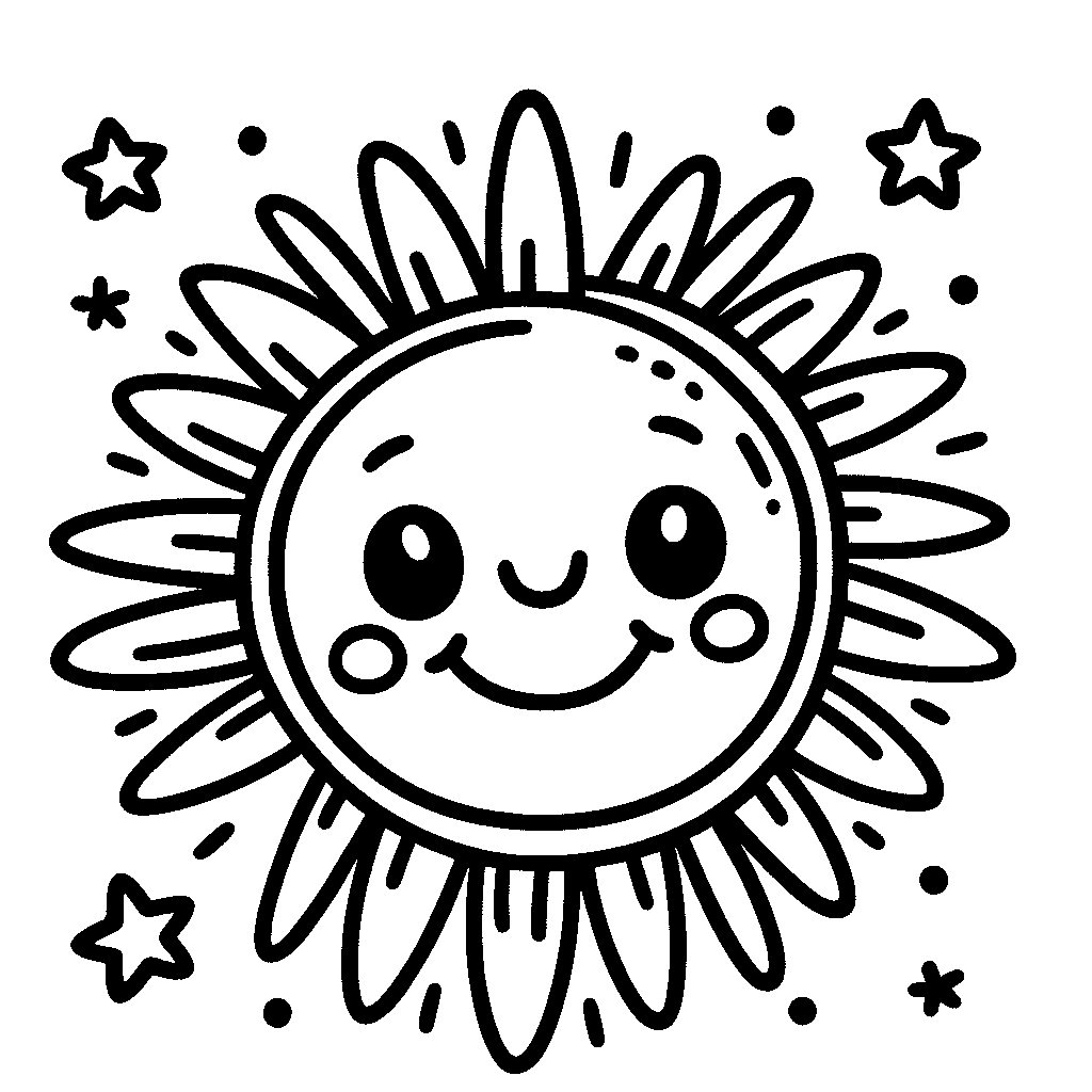 A Happy Sun With A Big Smile And Rays