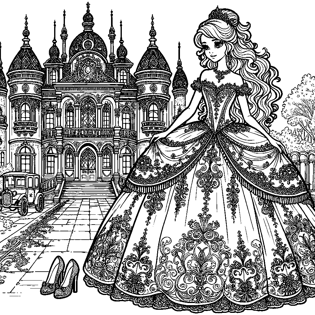 Cinderella In Her Ballgown At The Palace