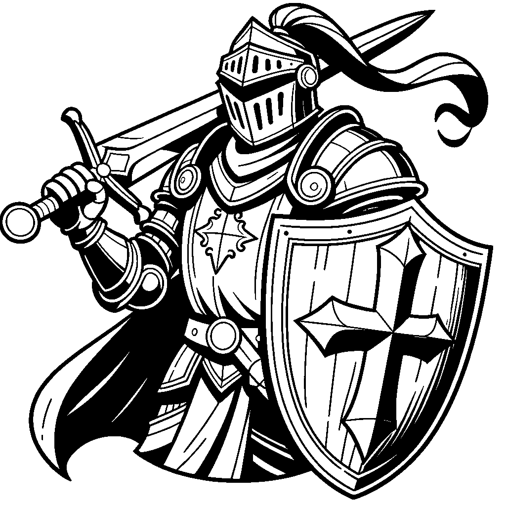 A Knight With A Shield And Sword