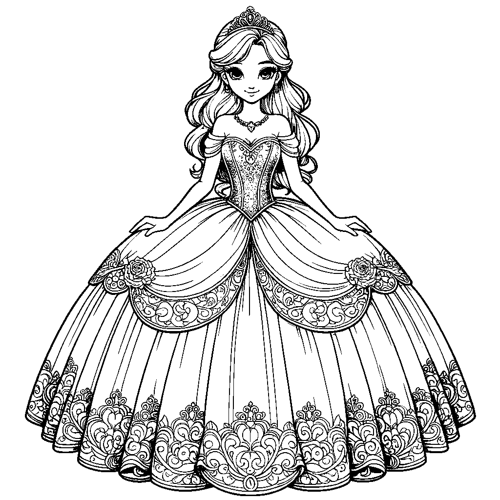 A Princess In A Beautiful Gown
