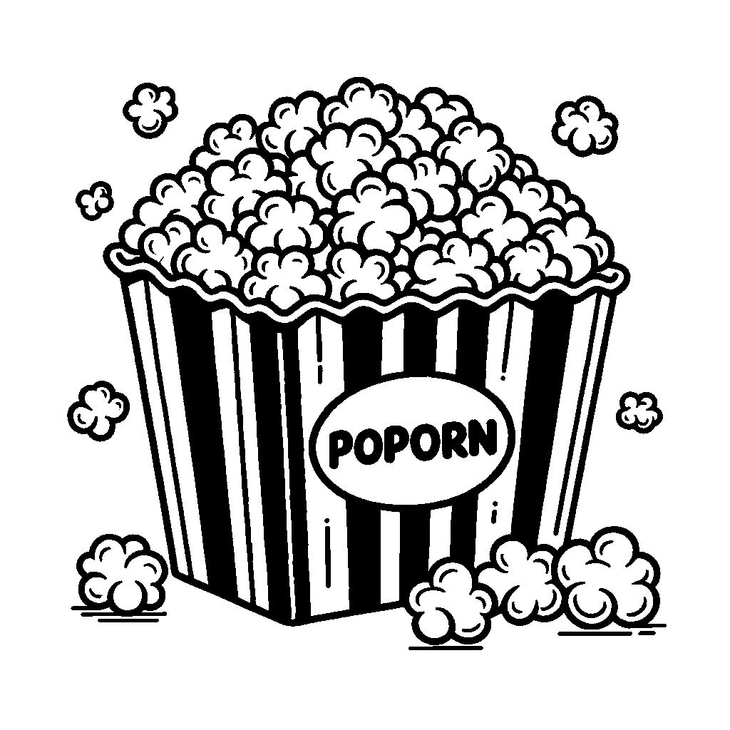 A Popcorn Bucket Overflowing With Popcorn