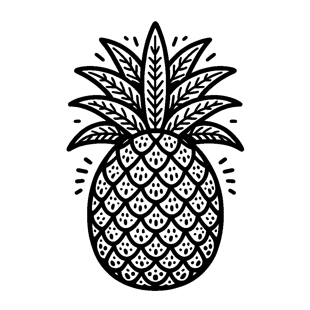 A Pineapple With Leaves