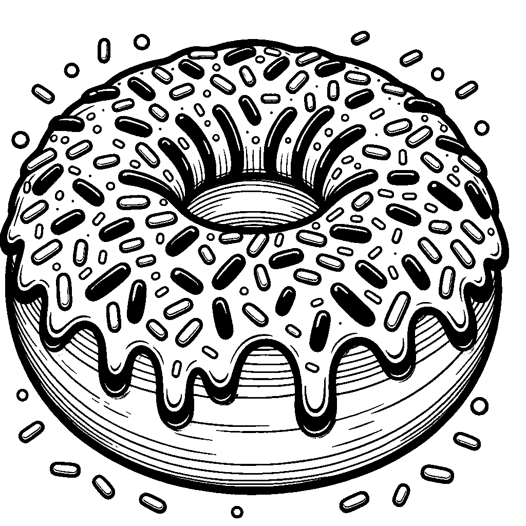 A Donut With Sprinkles And Icing