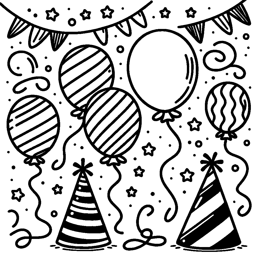 Balloons And Party Hats