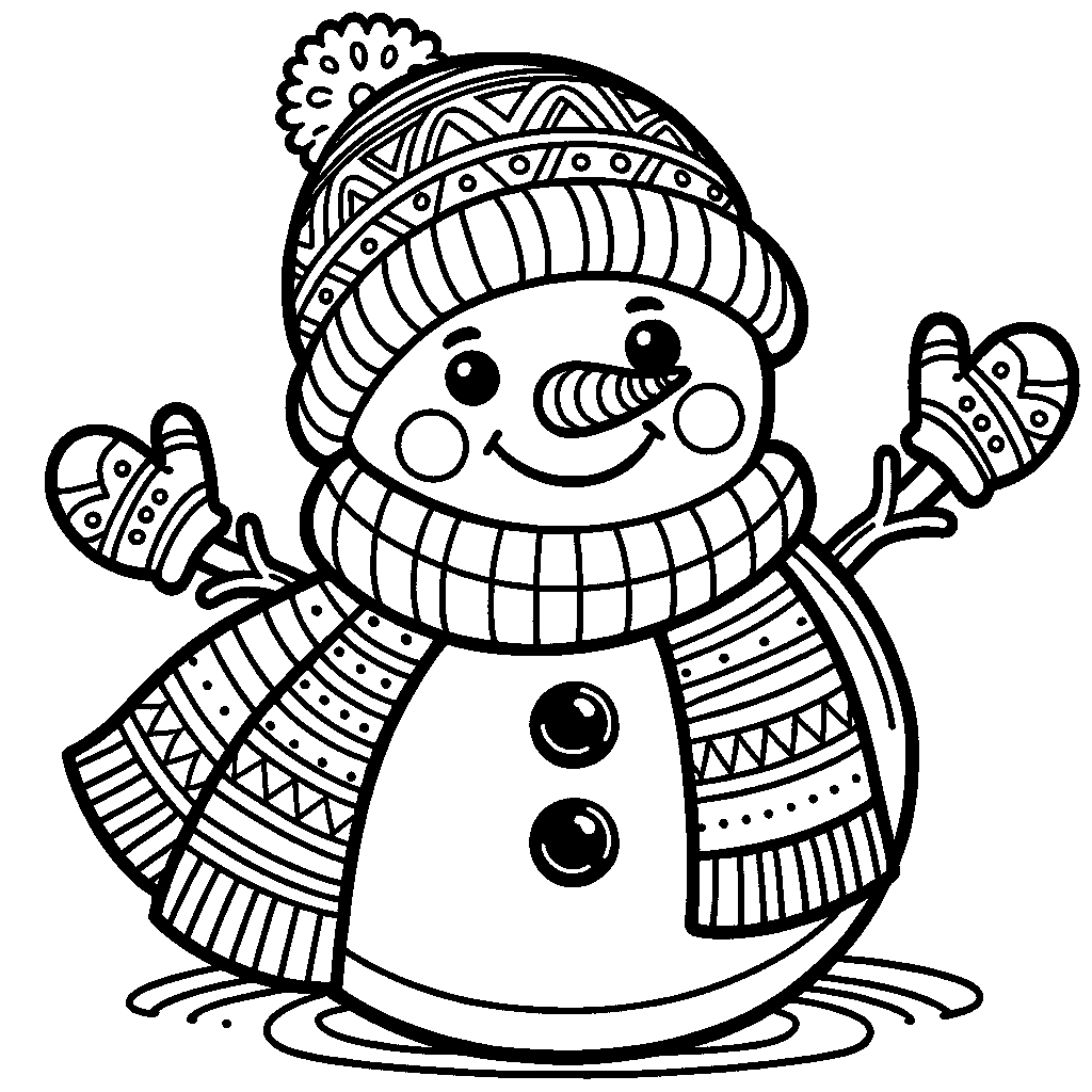 A Snowman With A Scarf And Hat
