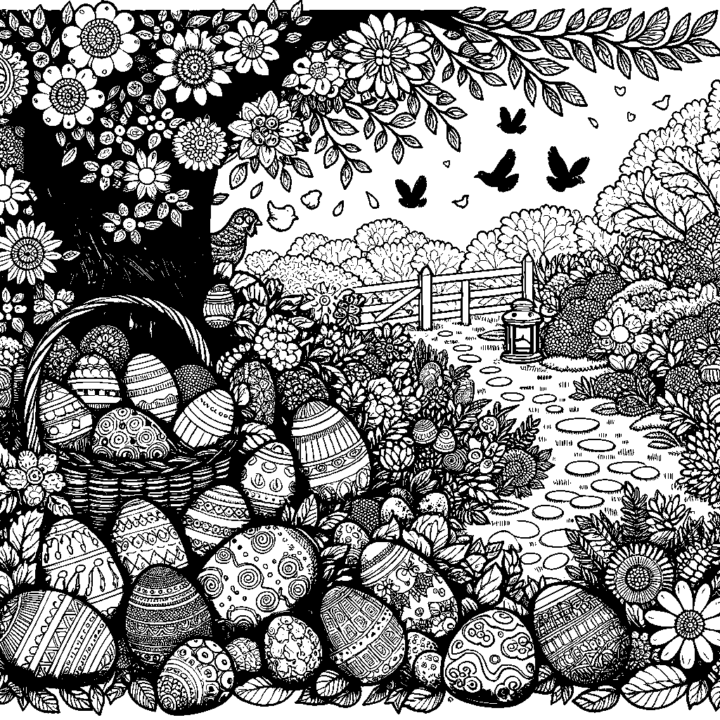 An Easter Egg Hunt In A Garden