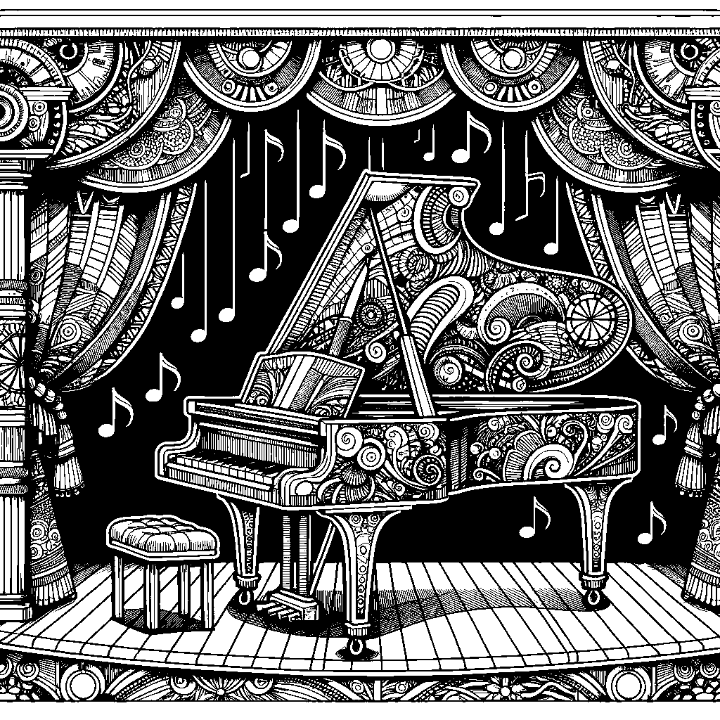 A Grand Piano On A Stage