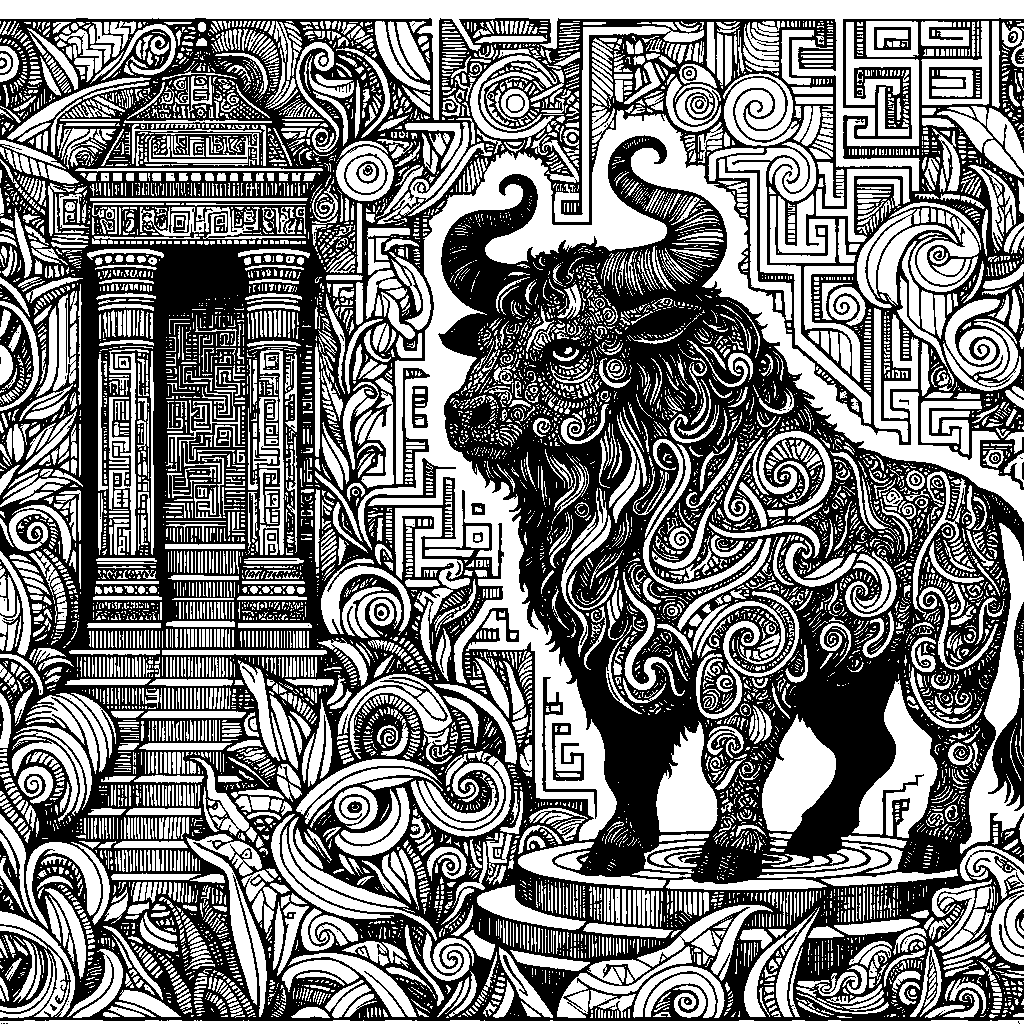 A Minotaur Standing In A Maze