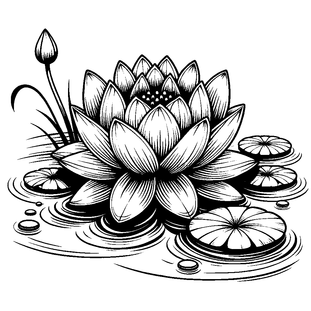 A Lotus Flower On Water