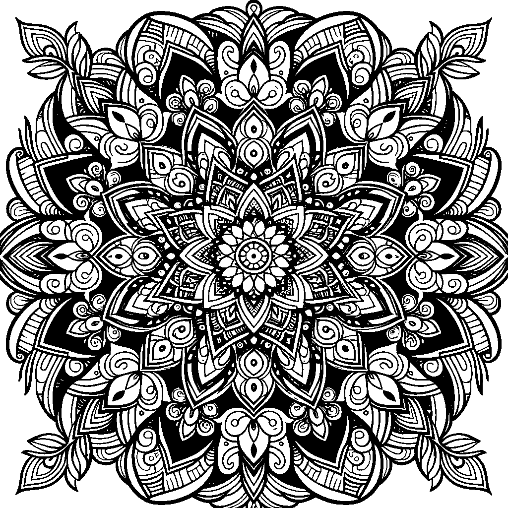 A Kaleidoscope Pattern With Symmetrical Shapes