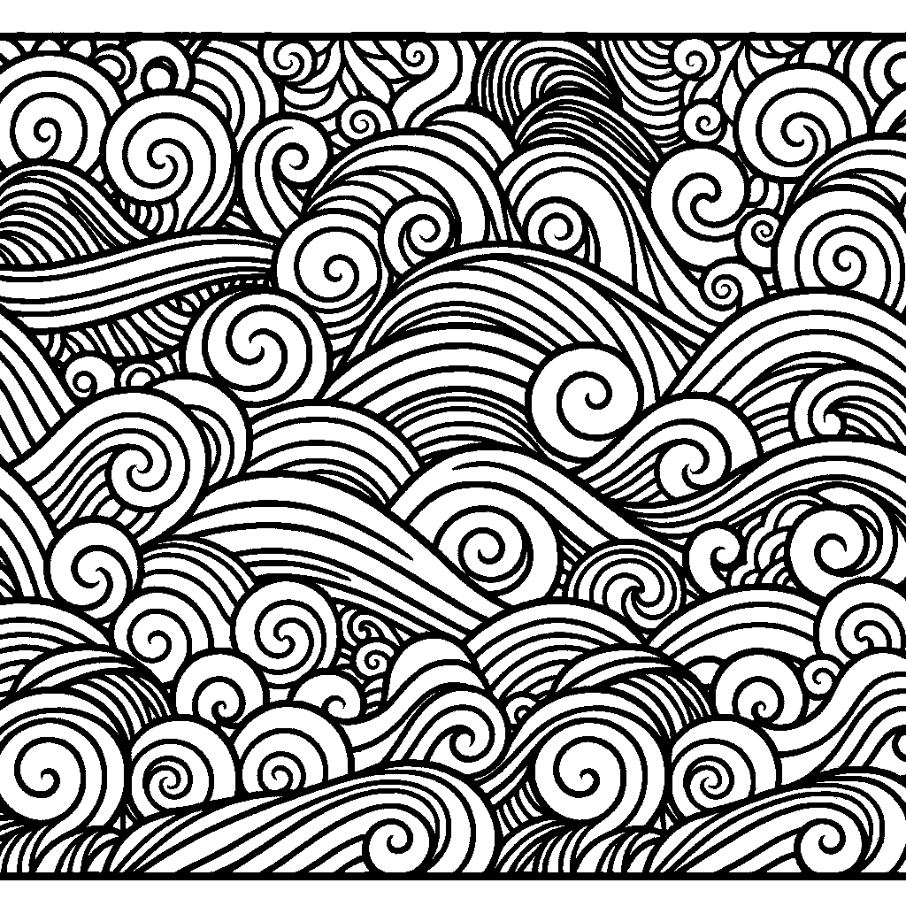 A Repeating Wave And Curl Border Pattern