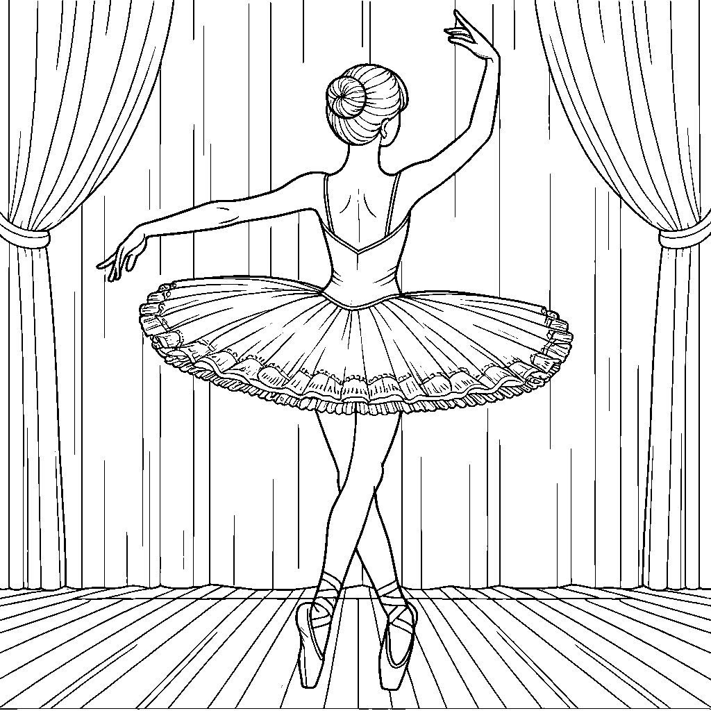 A Ballet Dancer In A Tutu On Stage