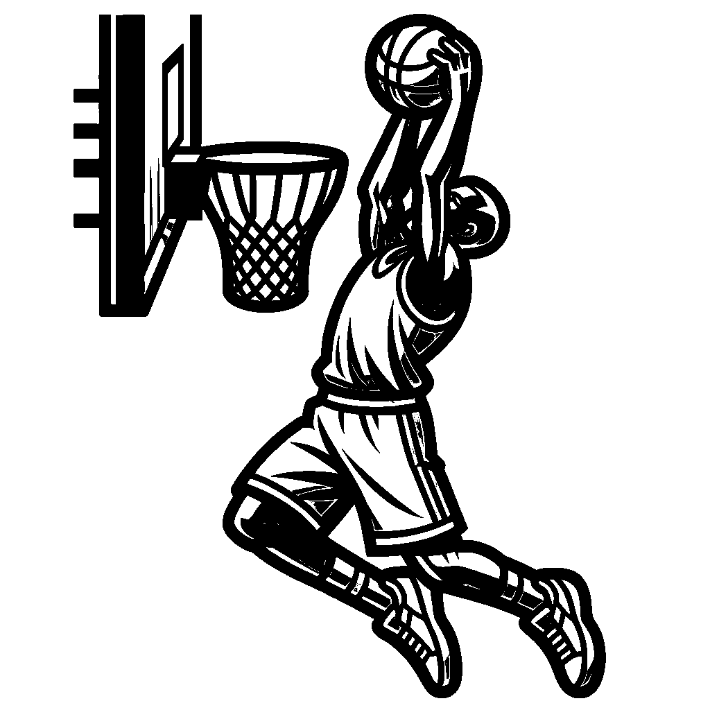 A Basketball Player Dunking