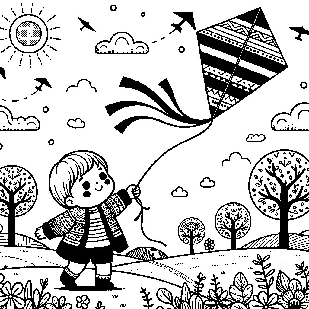 A Child Flying A Colorful Kite In A Breezy Spring Park