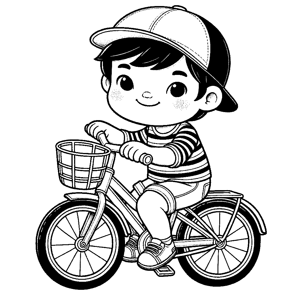 A Kid Riding A Bicycle