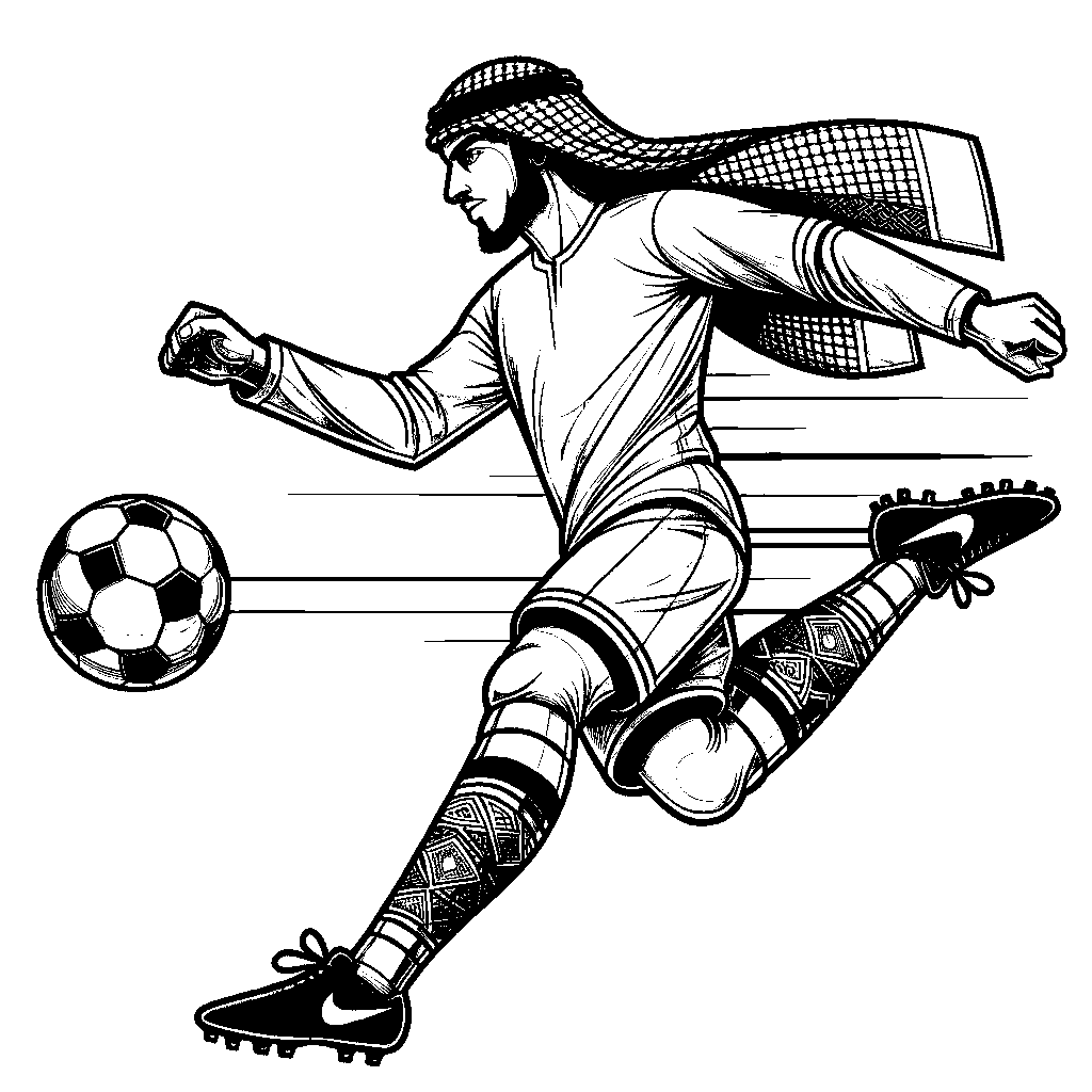 A Soccer Player Kicking A Ball