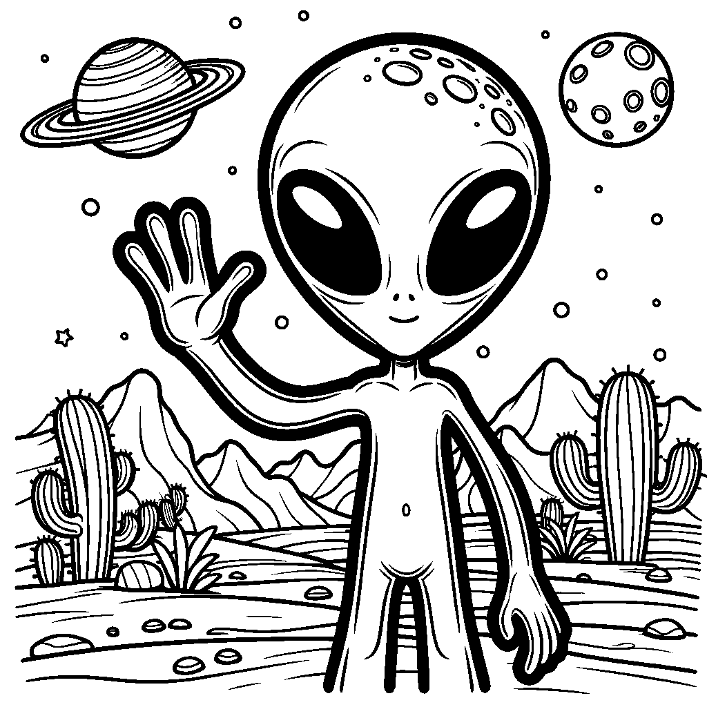 A Friendly Alien Waving