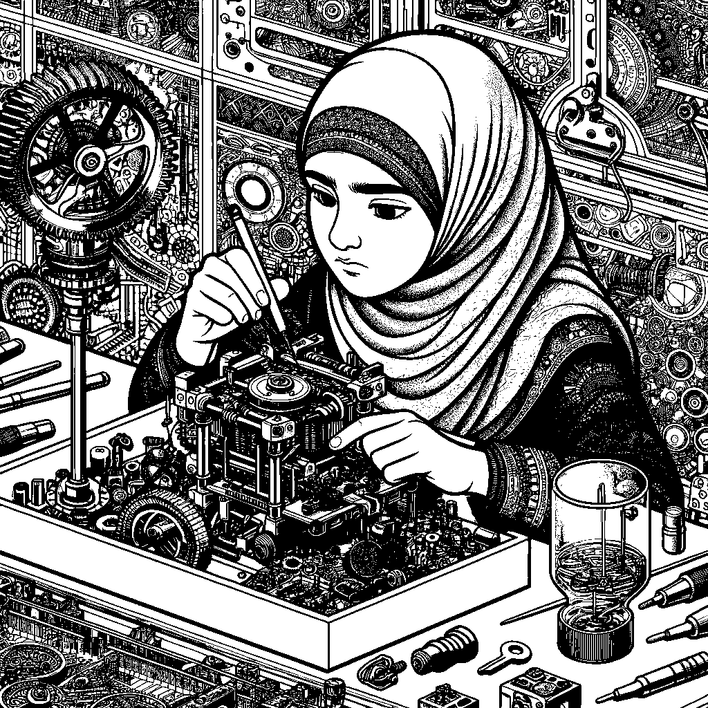 A Child Building A Robot From Parts On A Workbench