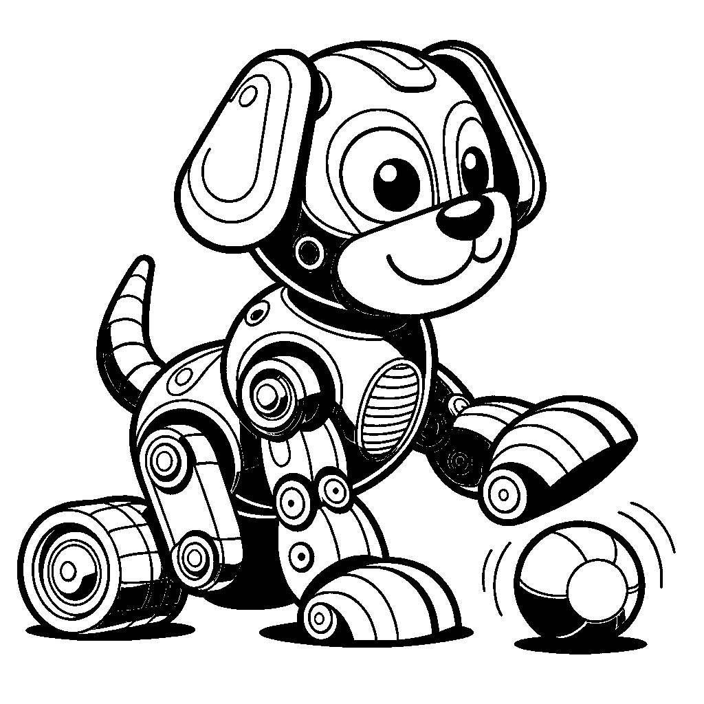 A Friendly Robot Dog Playing Fetch