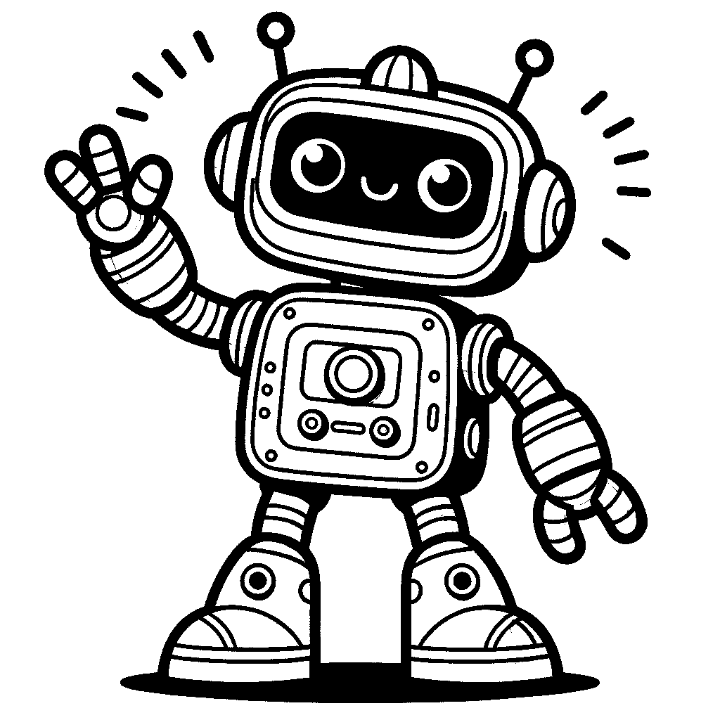 A Friendly Robot Waving