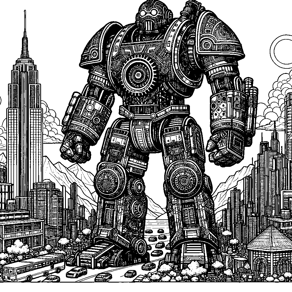A Giant Robot In A City