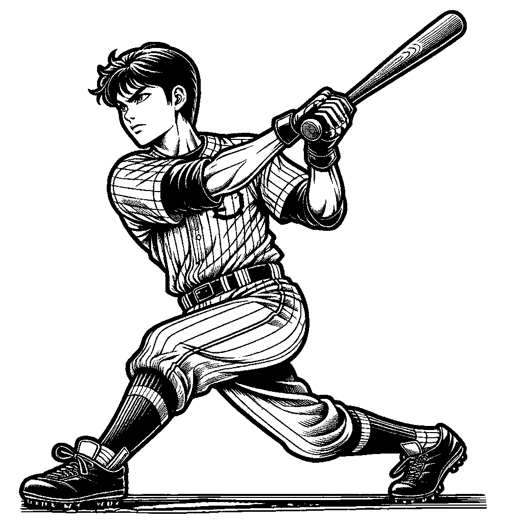 A Baseball Player Swinging A Bat