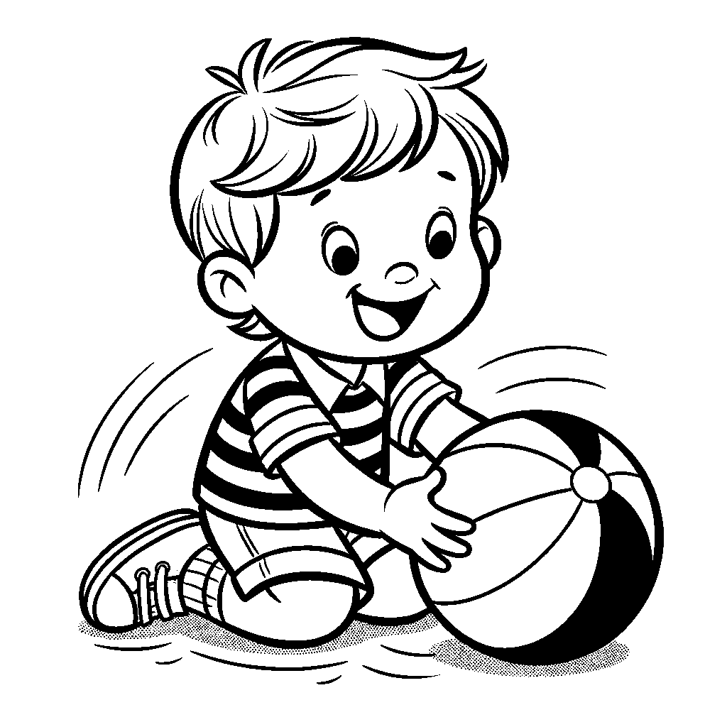 A Child Bouncing A Ball