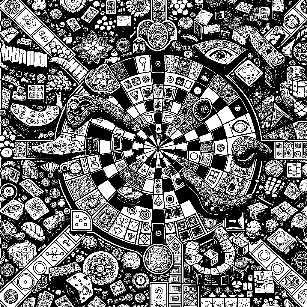 A Giant Board Game With Game Pieces