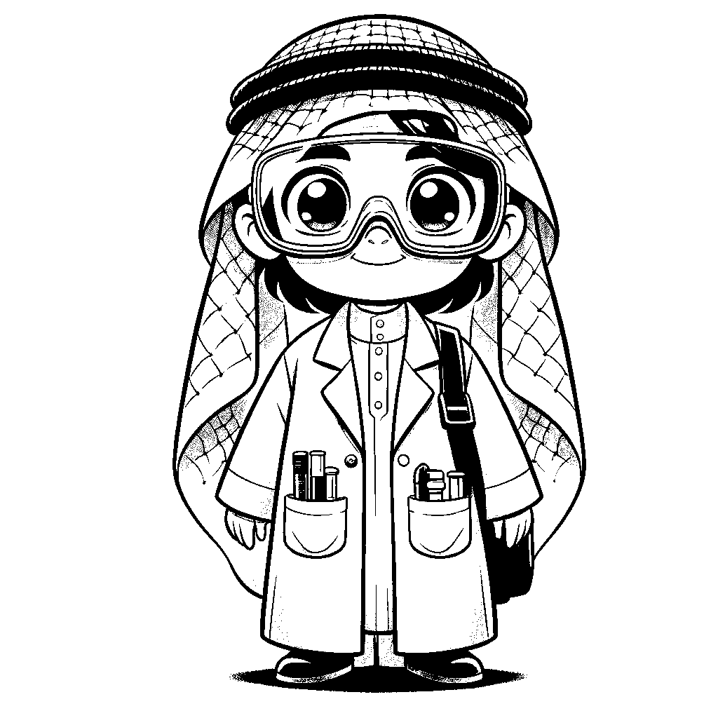 A Child Scientist Wearing Goggles And A Lab Coat