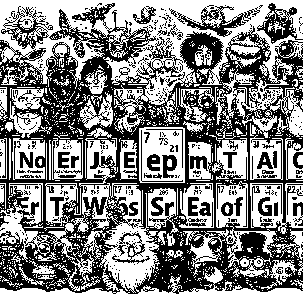 A Periodic Table Made Of Fun Cartoon Elements