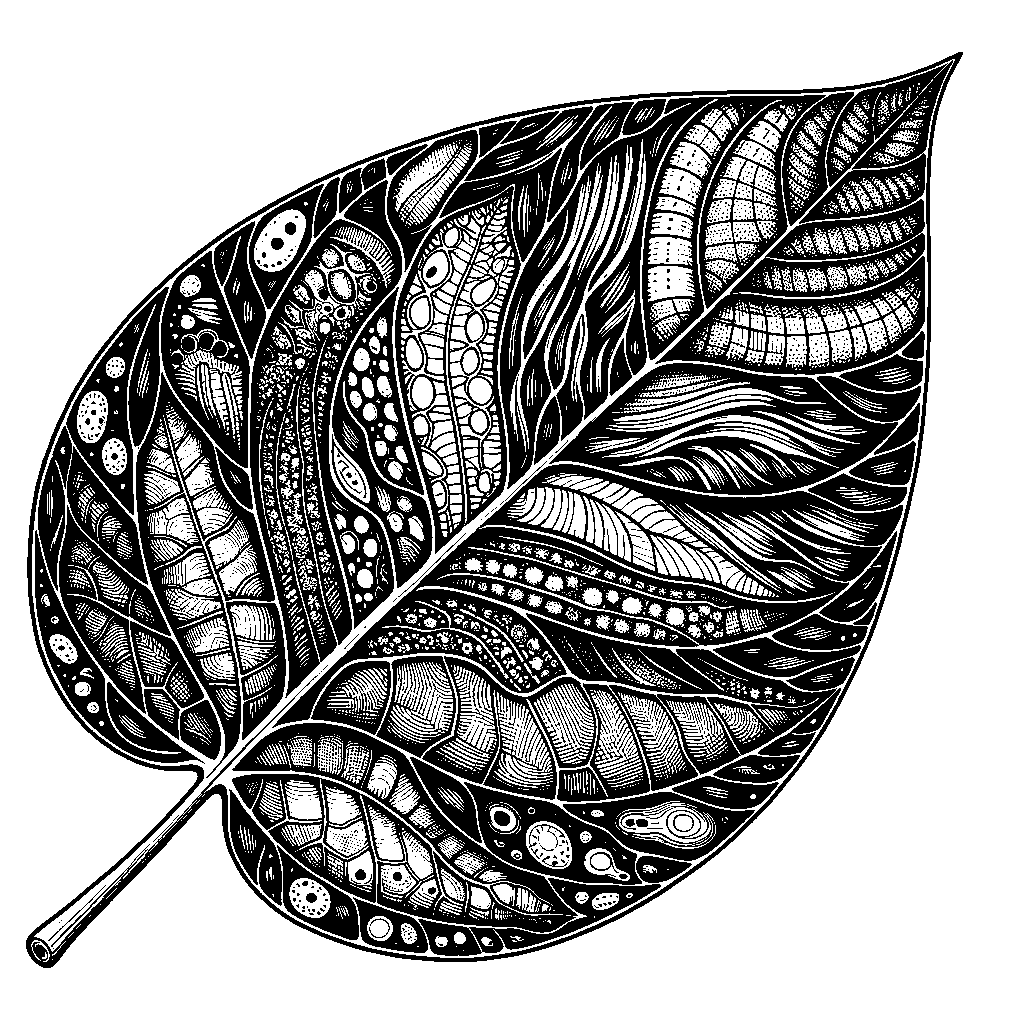A Leaf Cross-section Showing Veins And Cells