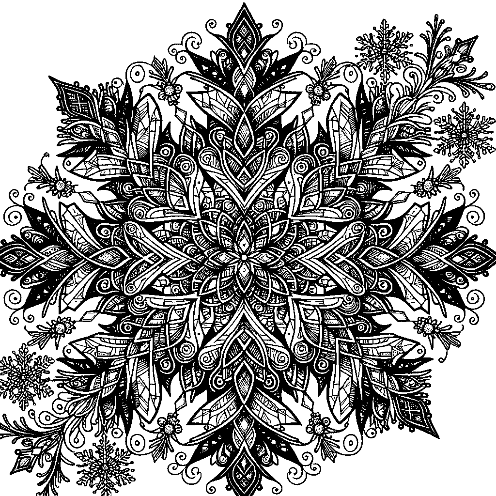 A Snowflake With Intricate Crystal Patterns