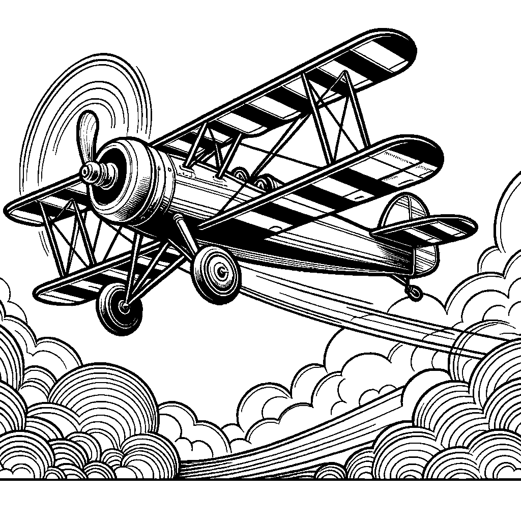 A Biplane Doing A Loop
