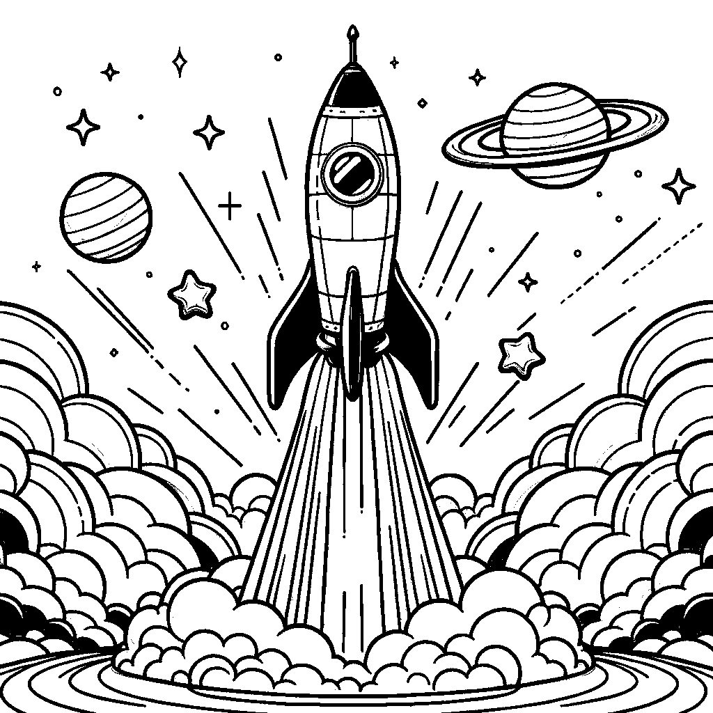 A Rocket Launching Into Space