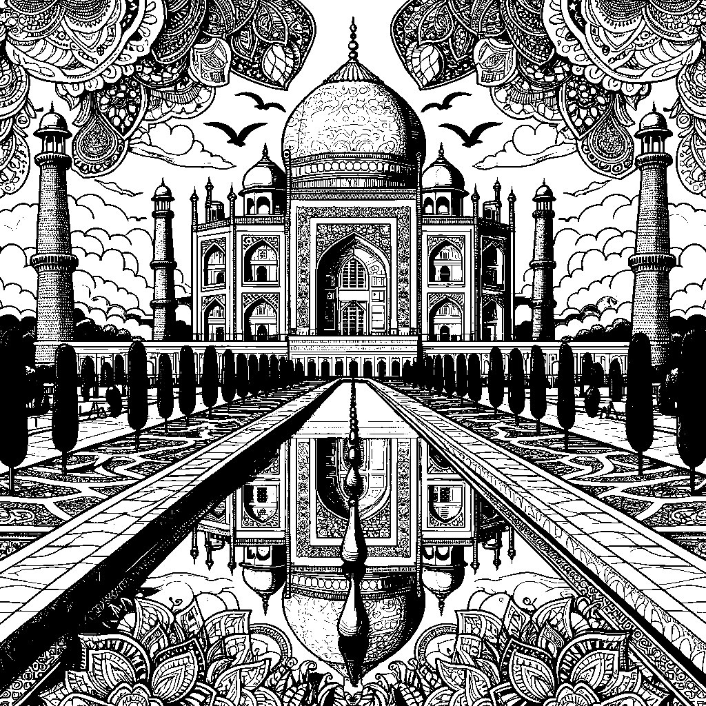 The Taj Mahal With Reflecting Pools